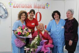 Maria Ocejaren 100 urteak ospatu ditugu Barandiaran egoitzan