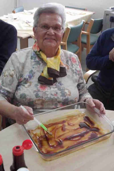 Laranja-flana prestatzen