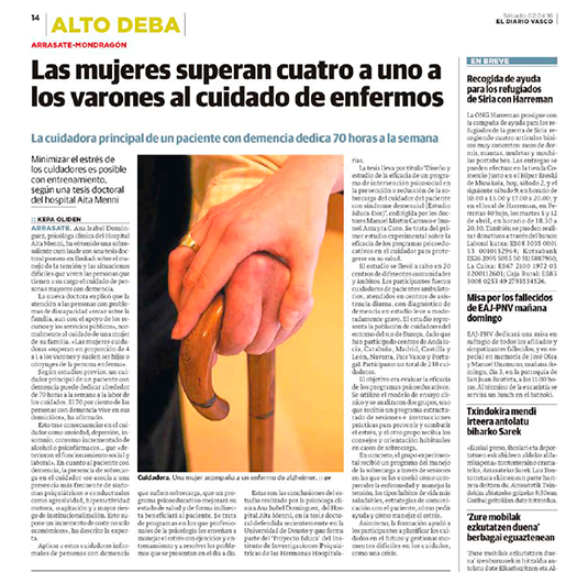 Komunikabideek Ana Dominguezen ikerketaren berri eman dute