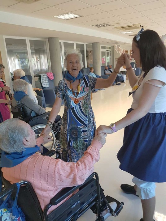 Marijaia, en la Residencia de personas mayores Txurdinagabarri de Bilbao