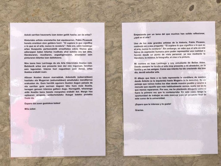 Artea Durangoko Barandiaran Egoitzako fatxadan