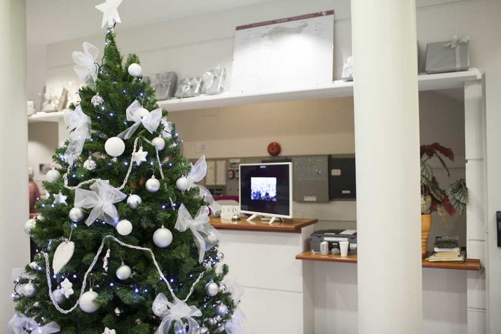 Gabonetako dekorazioa Villabonako Santiago Egoitzan