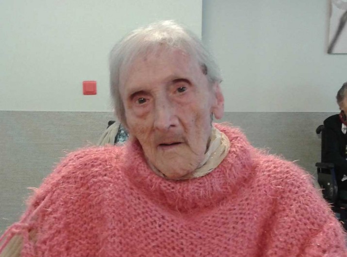 Pilar Garaiburu, centenaria de 103 años de la Residencia Santiago de Villabona , Gipuzkoa