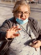 Txitxiburduntzia ganbarako terrazan Txitxiburduntzi en la Residencia Txurdinagabarri