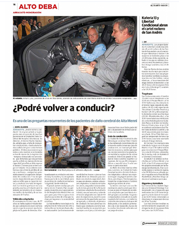 La noticia en Diario Vasco Conducir con discapacidad