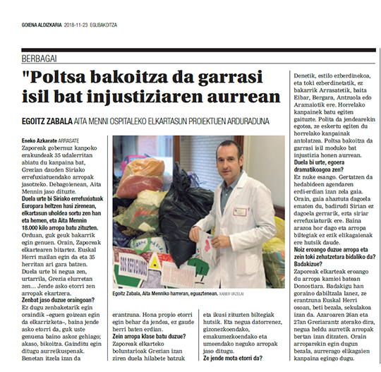 3.000 kilo arropa eta oinetako baino gehiago biltzea lortu dugu errefuxiatuen esparruetarako