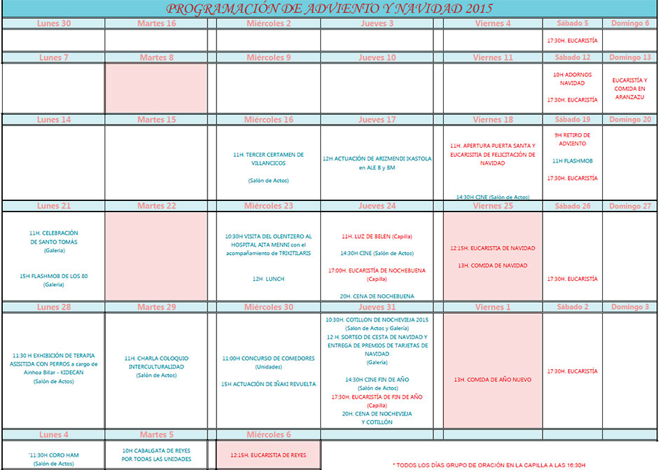 Un programa repleto para celebrar como se merece la Navidad