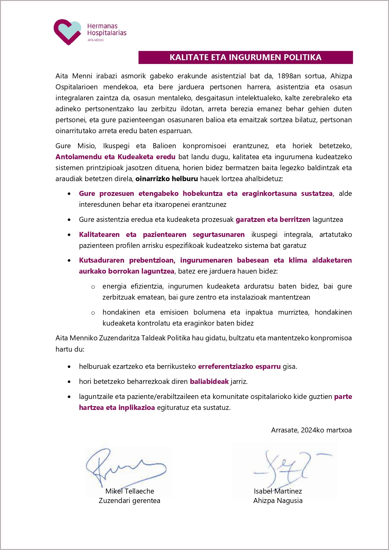 Kalitate eta Ingurumen Politika